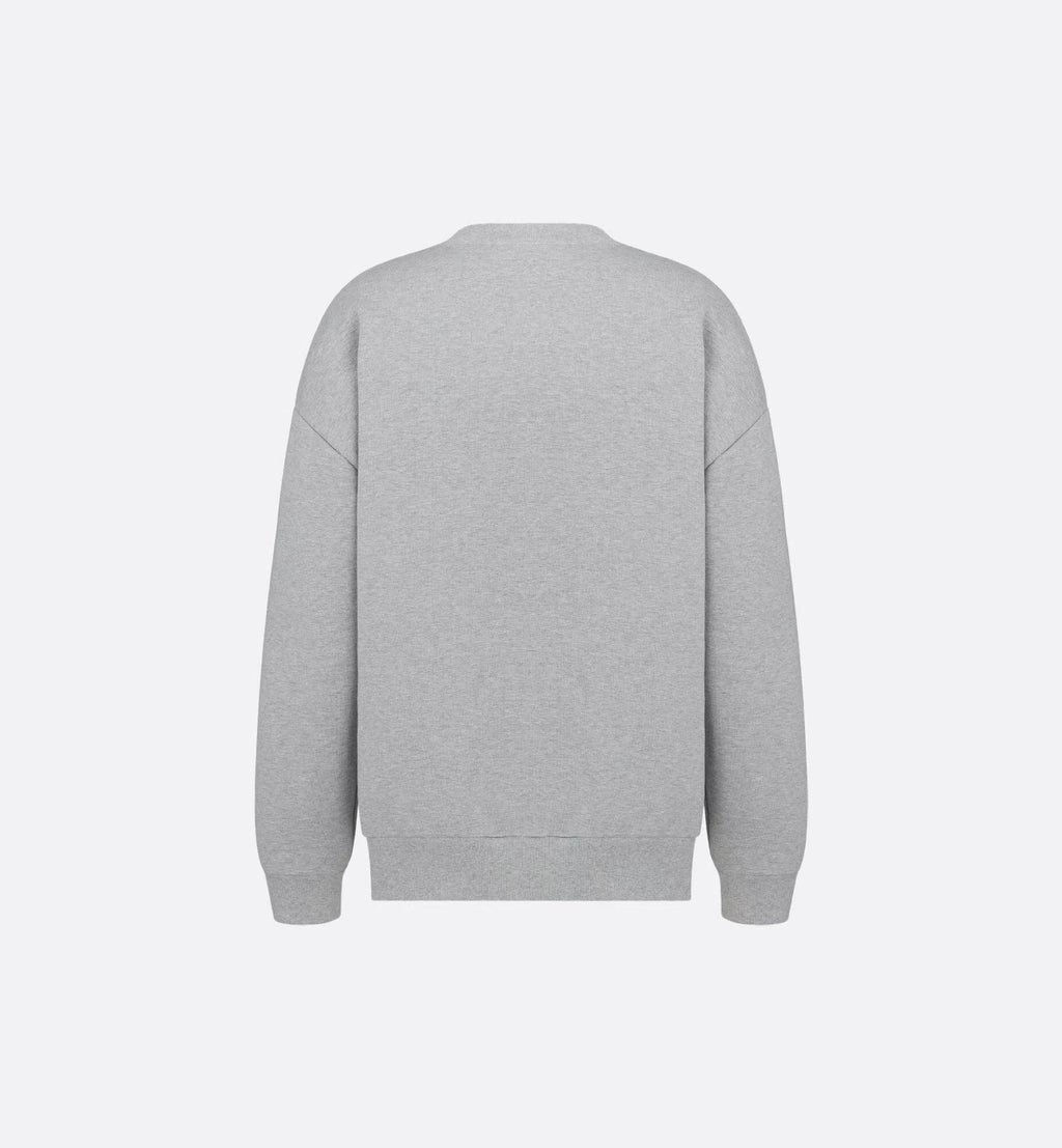Christian Dior Embroidery Logo Crewneck Sweatshirt Gray