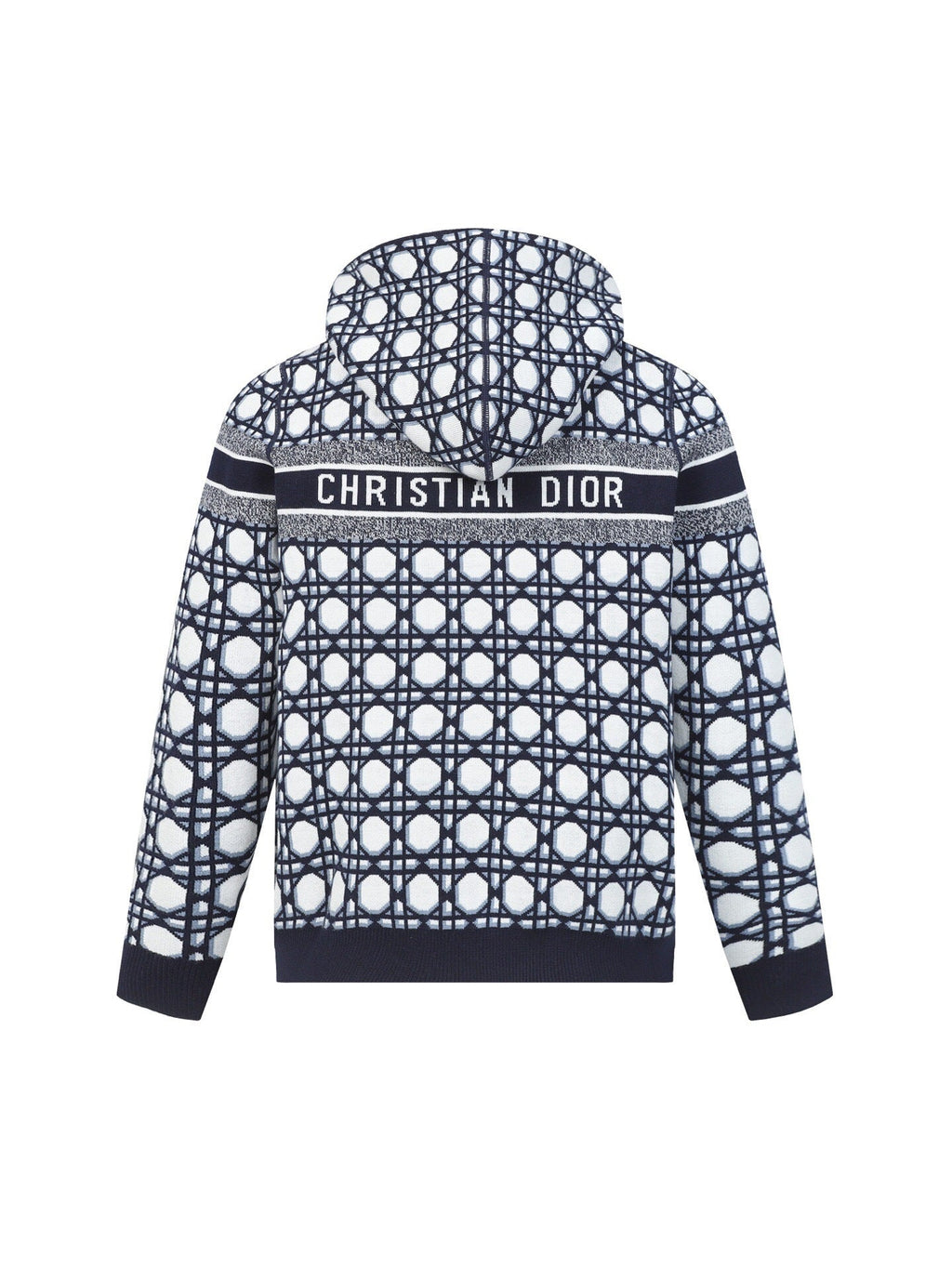 Christian Dior Logo Stripe Knit Hoodie – Navy