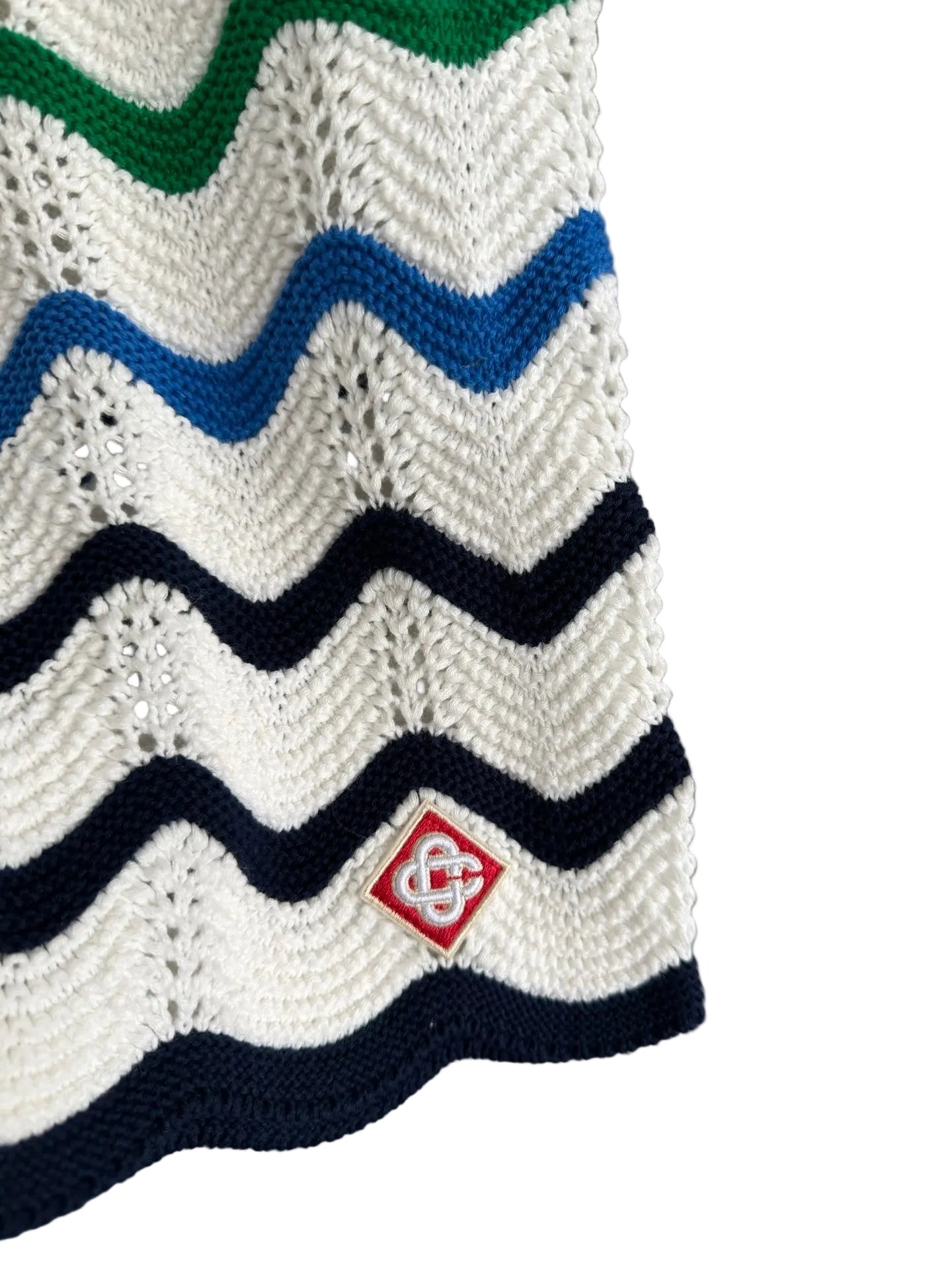 Casablanca Chevron Knit Shorts – White Multi