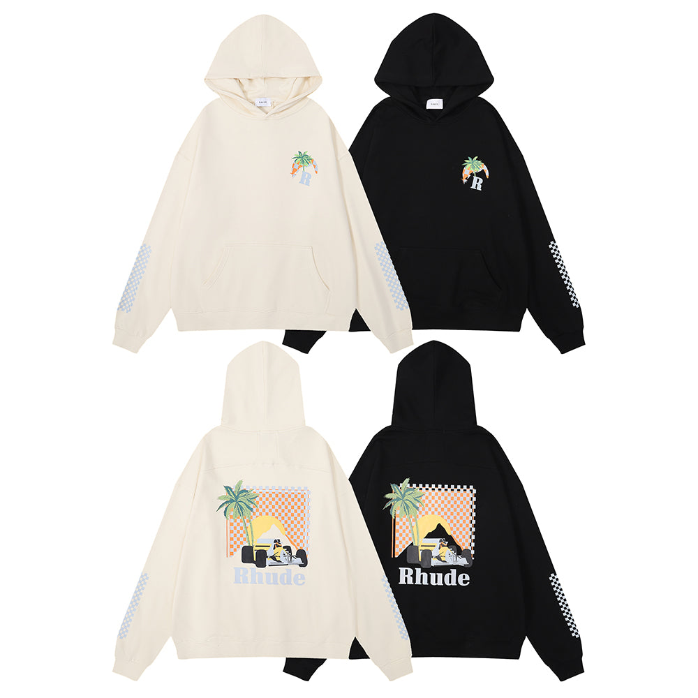 American trendy brand Rhude coconut racing - hoodie