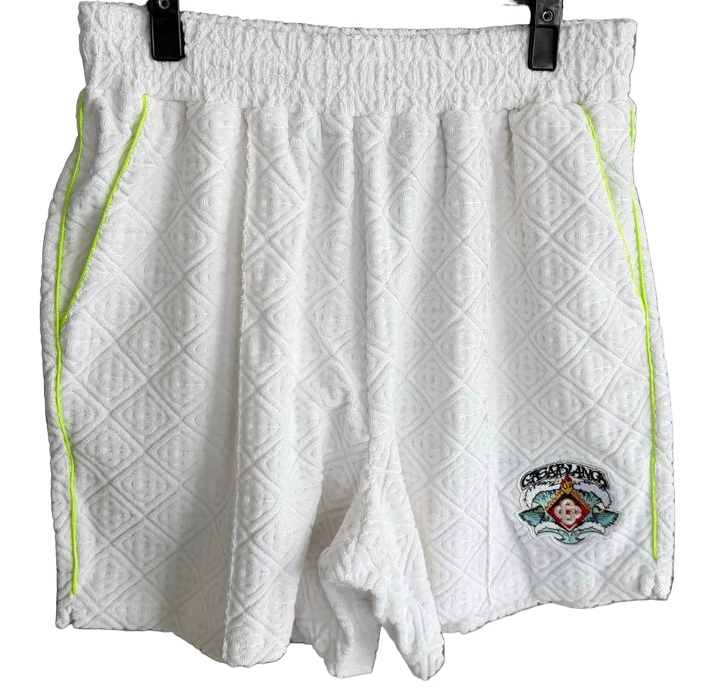 Casablanca Quilted Monogram Short – White