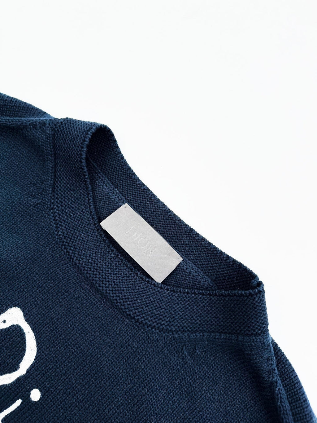 Christian Dior for My Real Friends Sweater - (Cream/Navy Blue)