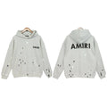 Amiri Plaint Splatter Hoodie Grey