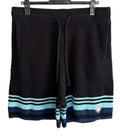 Casablanca Striped Crochet Knit Short - Black