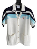 Casablanca Striped Crochet Knit Shirt