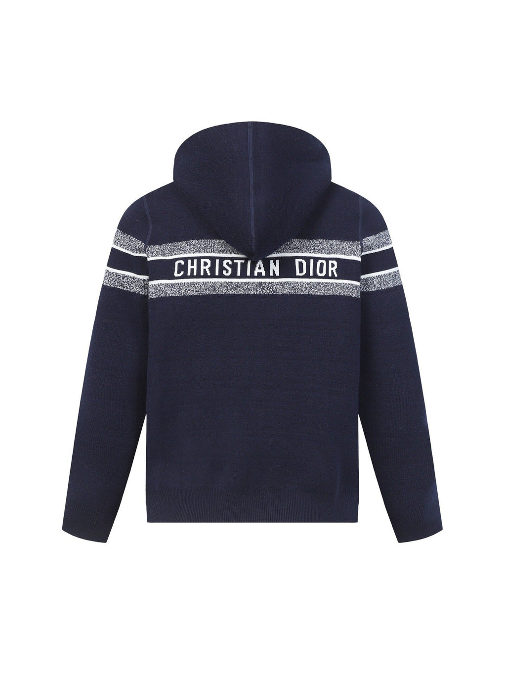 Christian Dior Logo Stripe Knit Hoodie – Navy