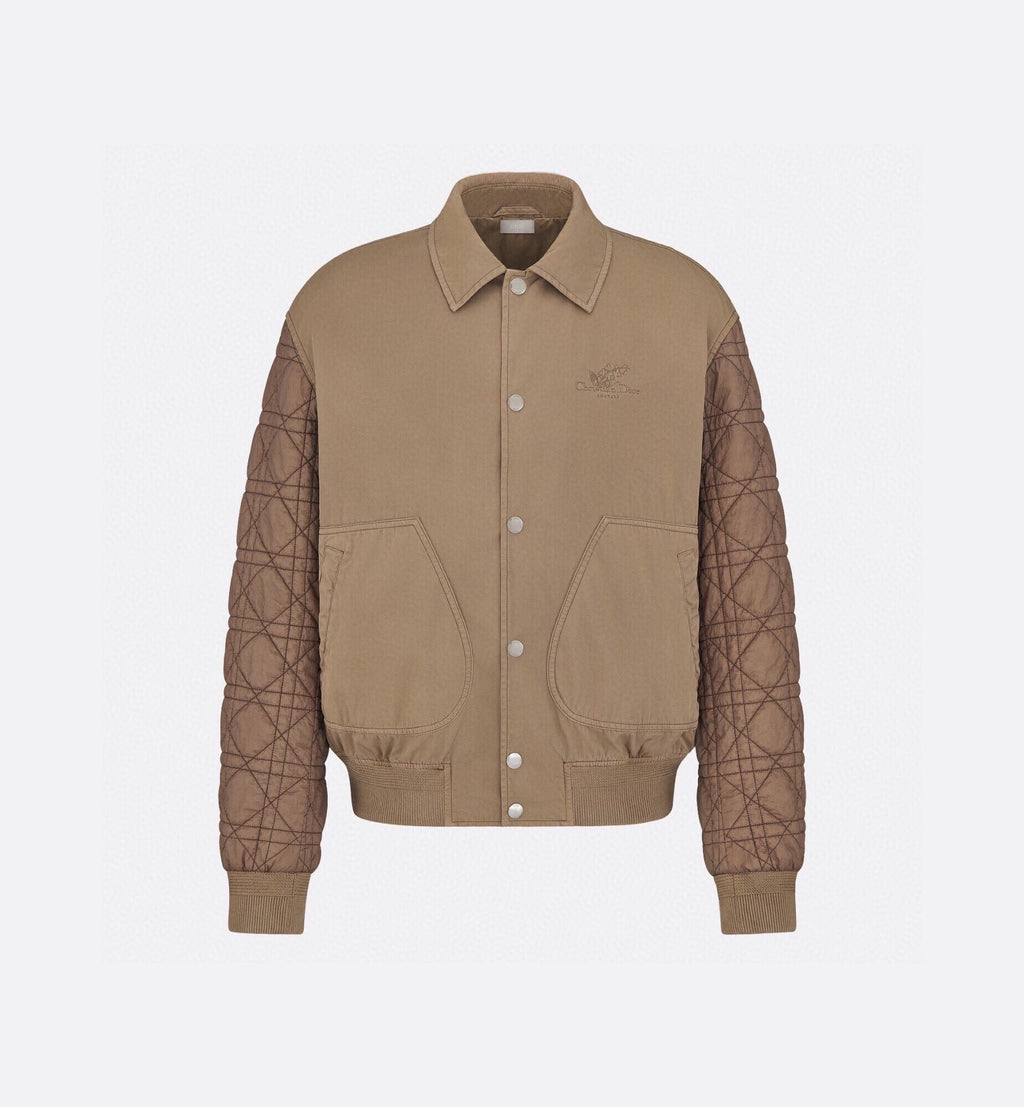 Dior Embroidery Logo Padded Flight Jacket – Beige
