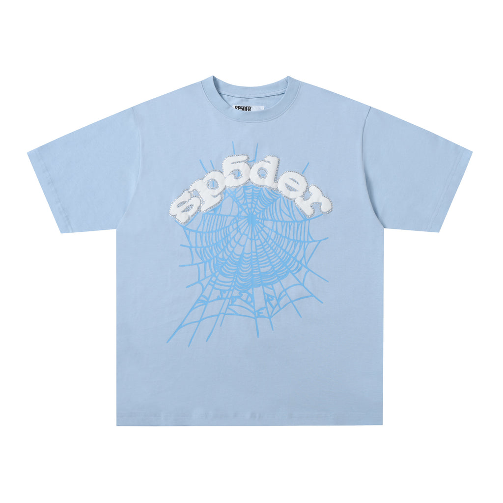 Sp5der Web Graphic T-Shirt ( Ocean Blue / White )