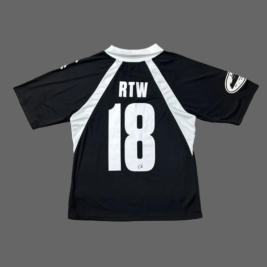 Corteiz Rule The World Jersey (Black/White)