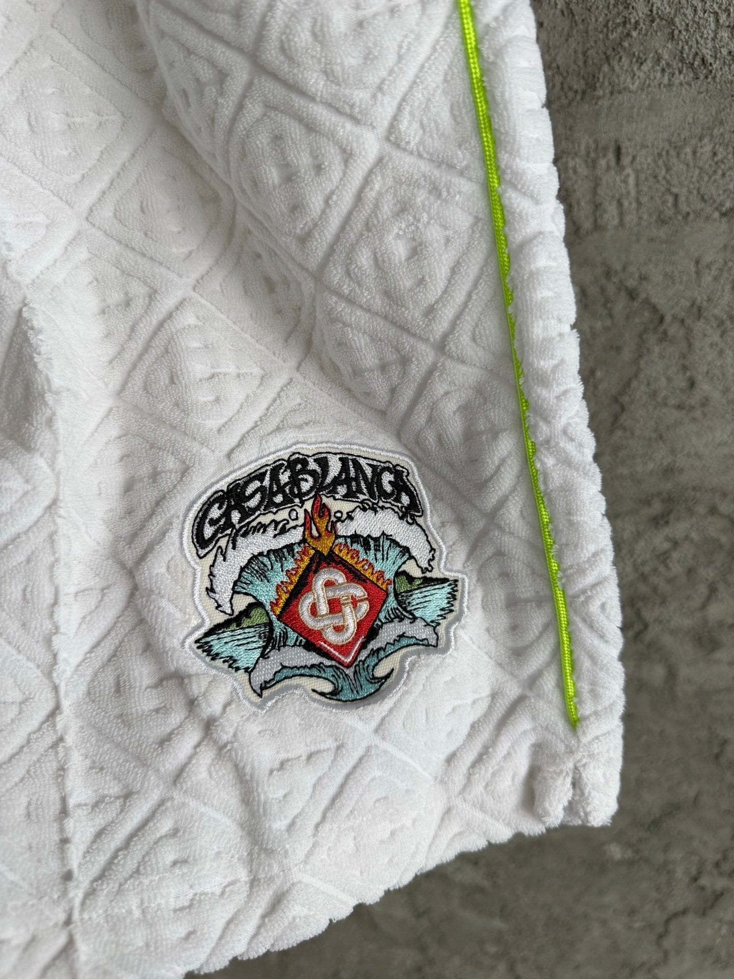 Casablanca Quilted Monogram Short – White